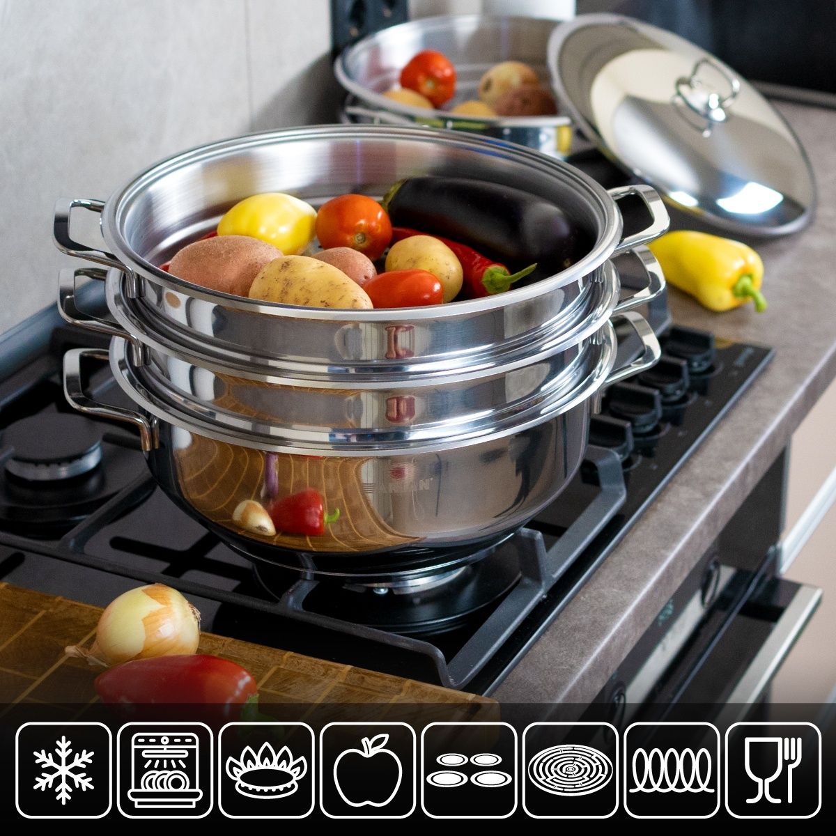 Мантоварка Arian 6 пред. 30 см Mantı Pot MPM-003 фото