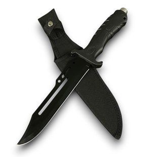 Нож тактический фиксированный со сквозным долом и стеклобоем KNFJ-009 фото