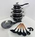 Набор посуды Higher Kitchen HK-305 17 предм. с крышками алюминий с гранитным покрытием кастрюли ковш сковорода AKU-004 фото 2