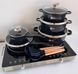 Набор посуды Higher Kitchen HK-305 17 предм. с крышками алюминий с гранитным покрытием кастрюли ковш сковорода AKU-004 фото 4
