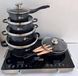 Набор посуды Higher Kitchen HK-305 17 предм. с крышками алюминий с гранитным покрытием кастрюли ковш сковорода AKU-004 фото 3