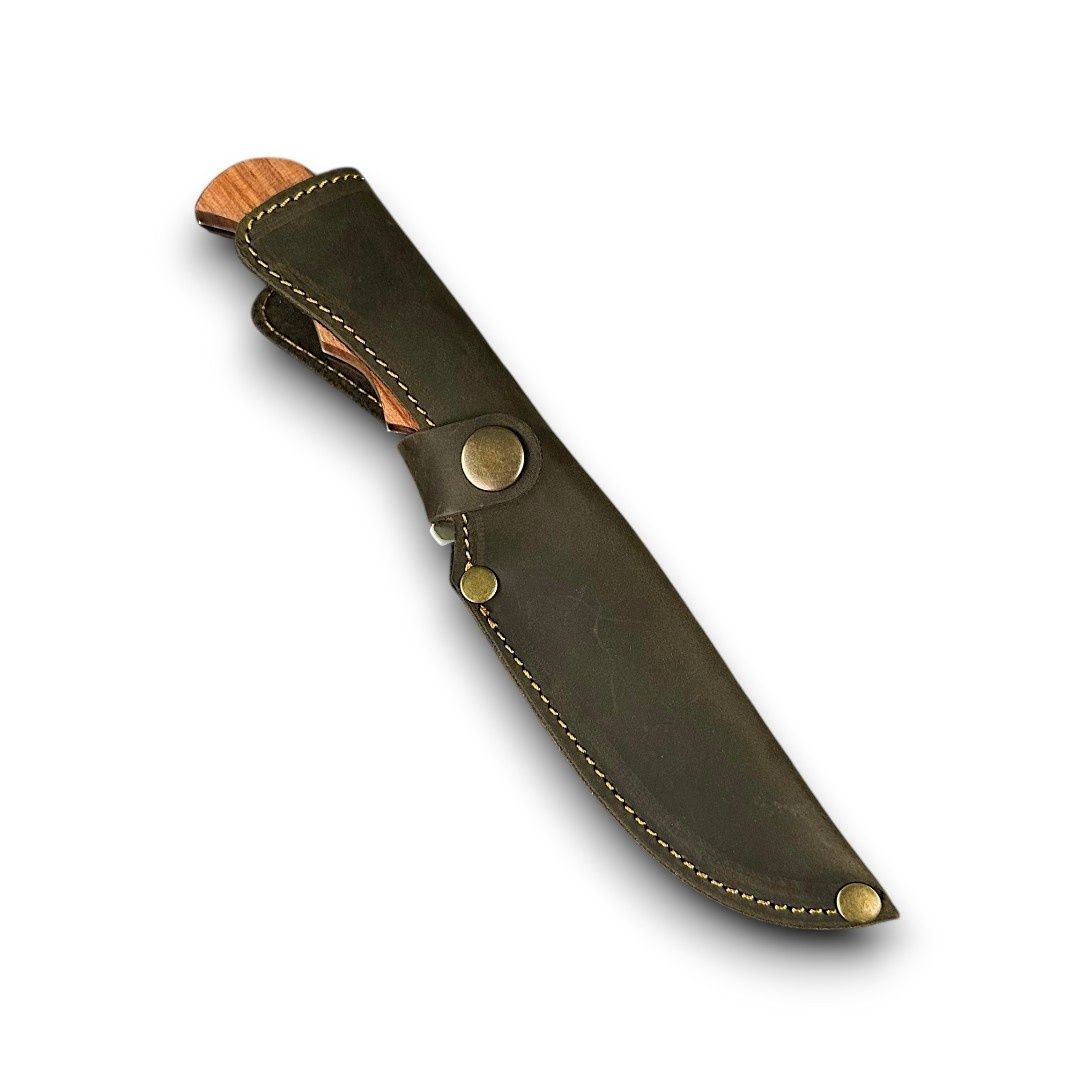 Туристический нож фултанг &laquo;Рейнджер&raquo; с деревянной рукояткой и кожаным чехлом KNFT-004 фото